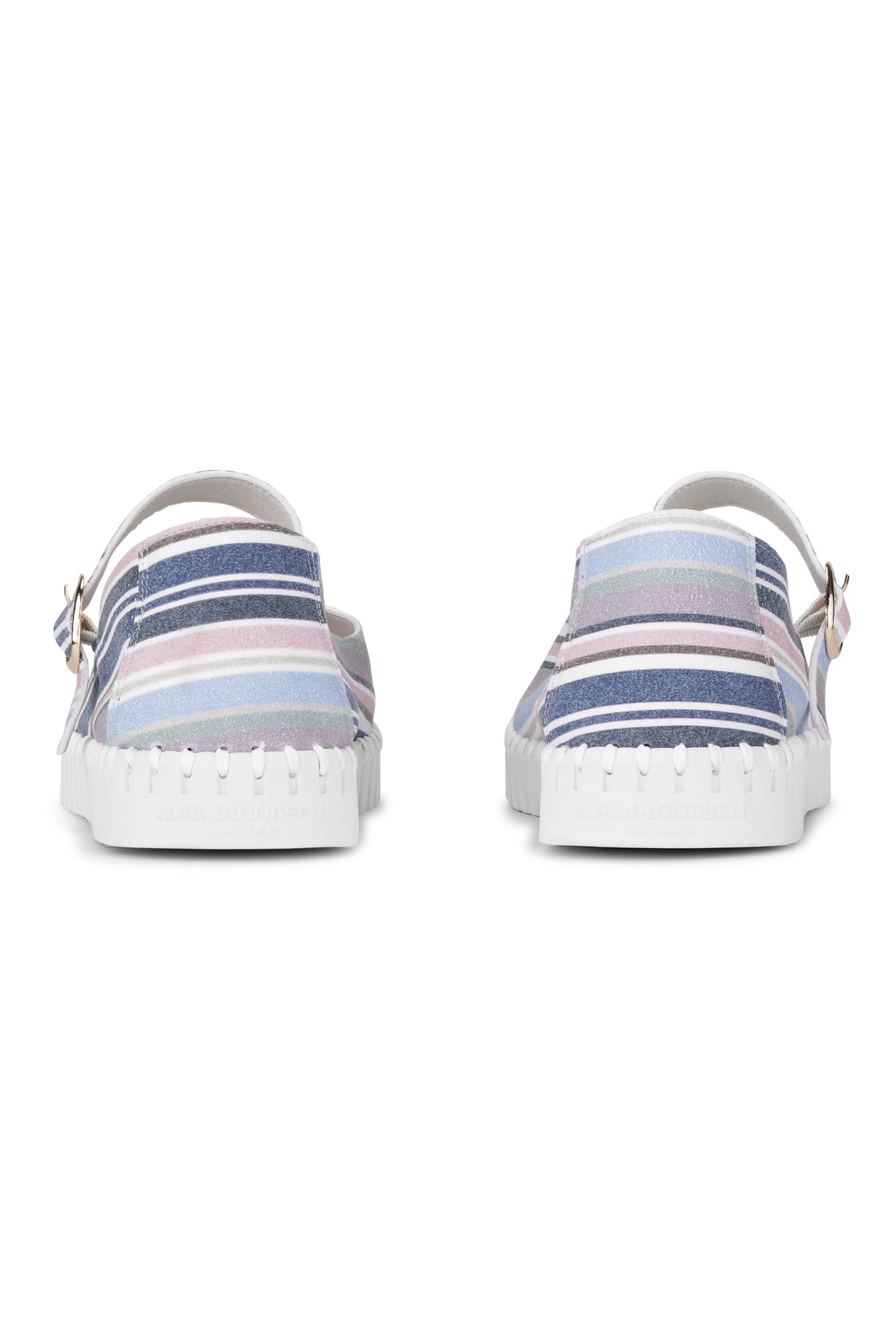 Ilse Jacobsen Tulipstripes3995 Ballerine Lotus White - Çizgi Desenli Kadın Ayakkabısı