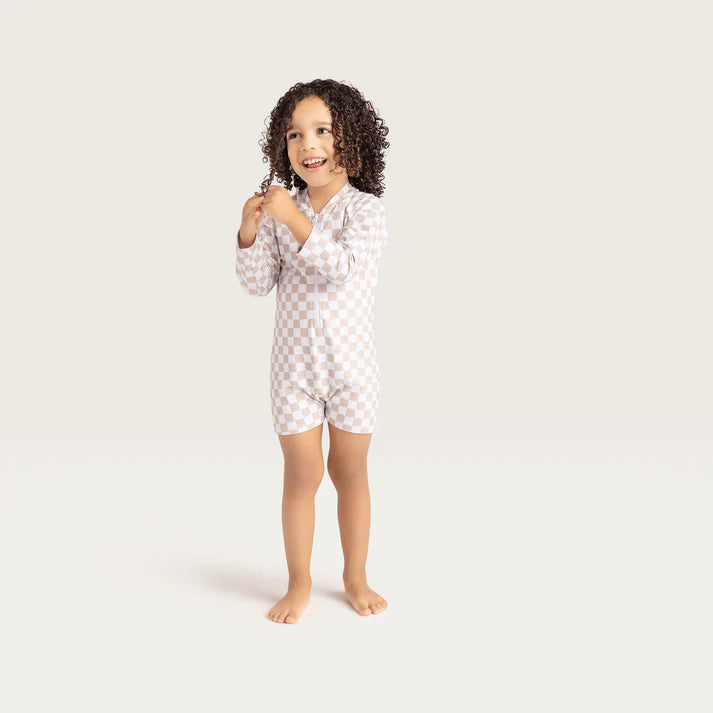 Swim Essentials Checkmate Uzun Kollu Erkek Çocuk Mayosu 2-4 Yaş