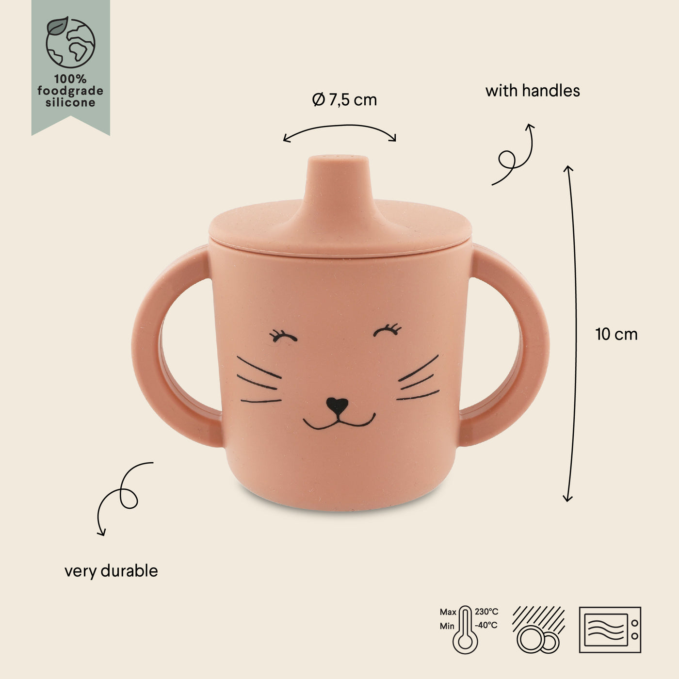 TRIXIE SILICONE SIPPY CUP MRS. CAT - SİLİKON BEBEK SULUĞU