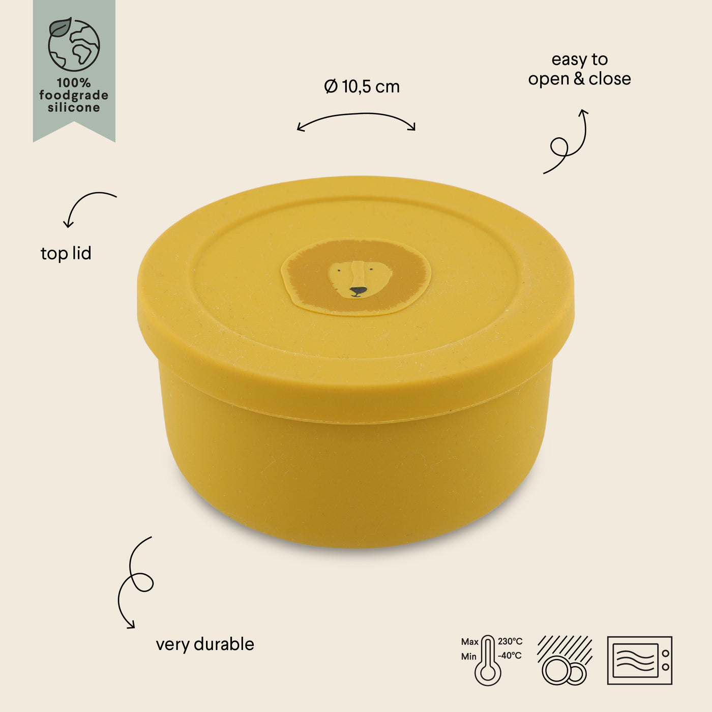 TRIXIE SILICONE SNACK POT WITH LID - SİLİKON KAPAKLI  ATIŞTIRMALIK KABI - MR. LION