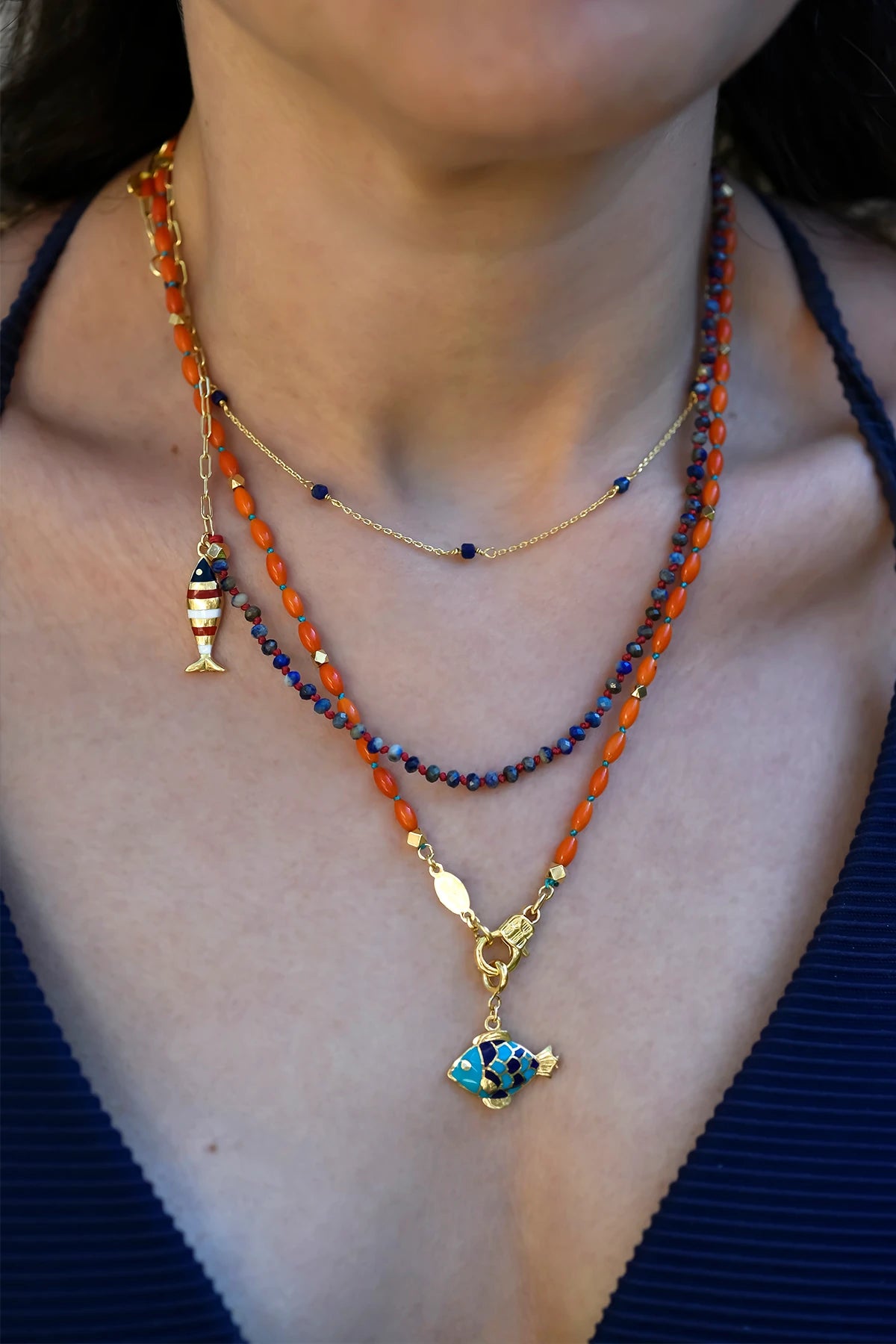 Atelier Petites Pierres - Bluebelle Balıklı Mercan Kolye