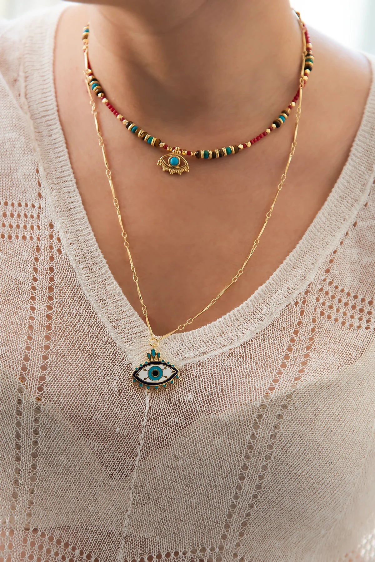 Atelier Petites Pierres - Magic Eye Mercan Göz Kolye
