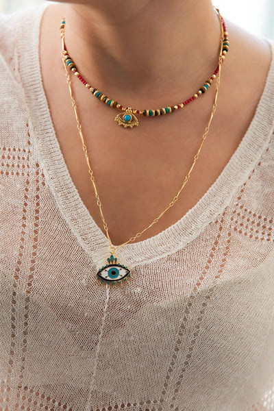 Atelier Petites Pierres - Magic Eye Mercan Göz Kolye