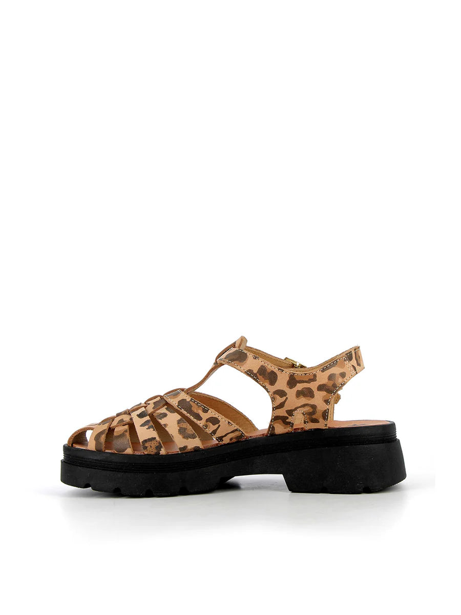Meduse Sunglass Leo - Leopar Desenli Platformlu Kadın Sandalet