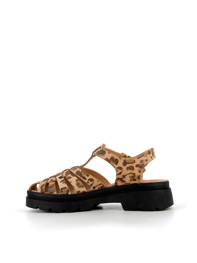 Meduse Sunglass Leo - Leopar Desenli Platformlu Kadın Sandalet