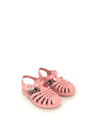 Meduse Sunleo Guimauve - Leopar Detaylı Pembe Çocuk Sandalet