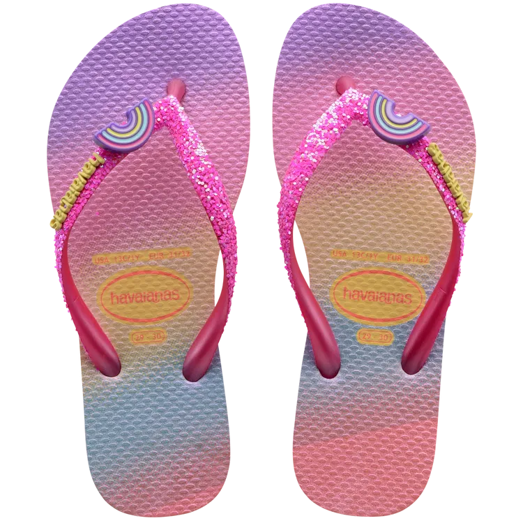 PINK HAVAIANAS KIDS SLIM GLITTER TRENDY PINK LEMONADE/PINK FLUX-4146977