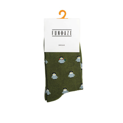 Fundaze Christmas Penguın Yeşil Çorap